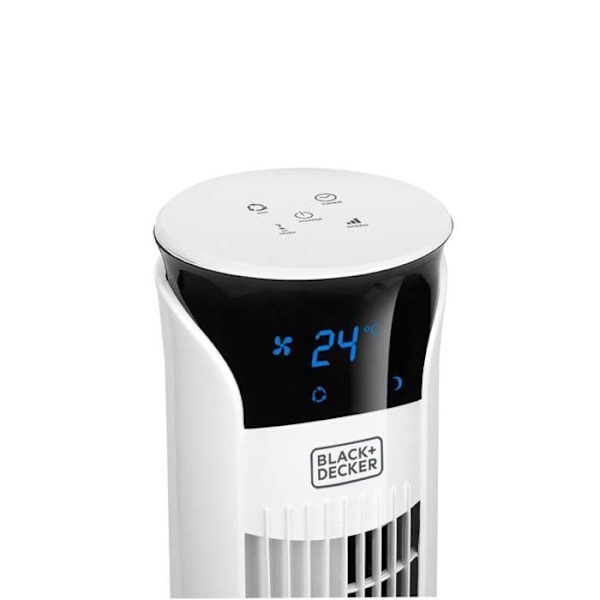 Søjleventilator - BLACK+DECKER - BXEFT49E - Støjsvag - Oscillerende - Fjernbetjening hvid