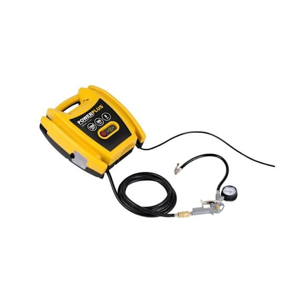 POWERPLUS Kompressor 1100W uden olie & uden tank + 5ACC Gul