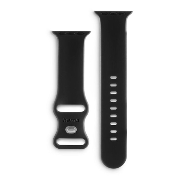 Reservarmband - Fantastisk känsla - Apple Watch 38/40/41mm - Svart - Gummi - Unisex Svart