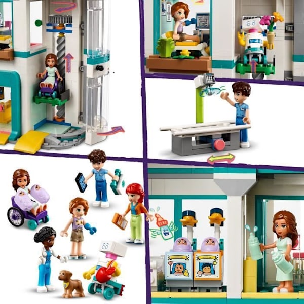 LEGO® 42621 Friends Heartlake City Hospital, leksak med helikopter och minifigurer inklusive hösten och en hund Flerfärgad