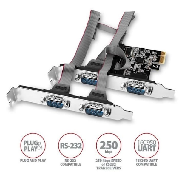 AXAGON PCEA-PSN PCIe-sovitin 4 ASIX-sarjaportilla AX99100 Chipsatz - 8595247905413