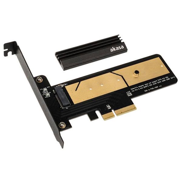 AKASA M.2 X4 PCI-E 3.0 sovitinkortti - Musta PCB