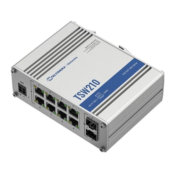 Switch Ethernet - Teltonika - TSW210 - 8 portar Ethernet och SFP - Gigabit - Hög hastighet