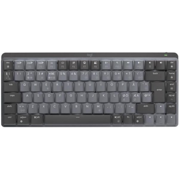 Tastatur - Logitech - MX Mechanical Mini - Trådløs - Baggrundsbelyst - Mekanisk QWERTY - Grå Grafit, Grå