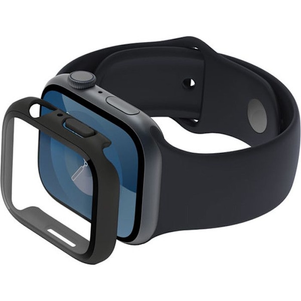 Näytönsuojus - BELKIN - SCREENFORCE TemperedCurve - 9H karkaistua lasia - Musta - Apple Watch 44/45 mm sort
