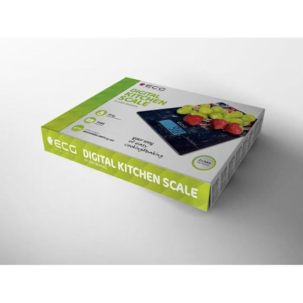 Køkkenvægt - ECG - KV 1021 - Blå - Kapacitet 10 kg - Tare funktion