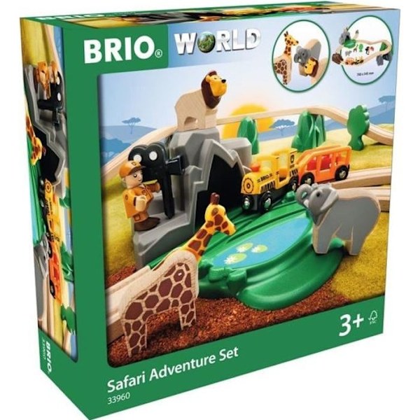 Brio World Circuit Safari Report - Komplet 26-delt kassesæt - Trætogkredsløb - Ravensburger - Blandet fra 3 år - 33960 Orange