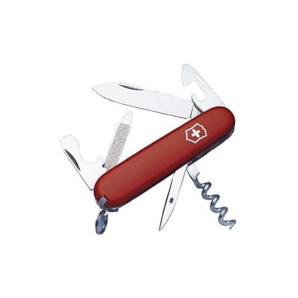 Schweizer Armykniv - Victorinox - Sportsman Rød - 13 funktioner - Neglefil - Korkprop
