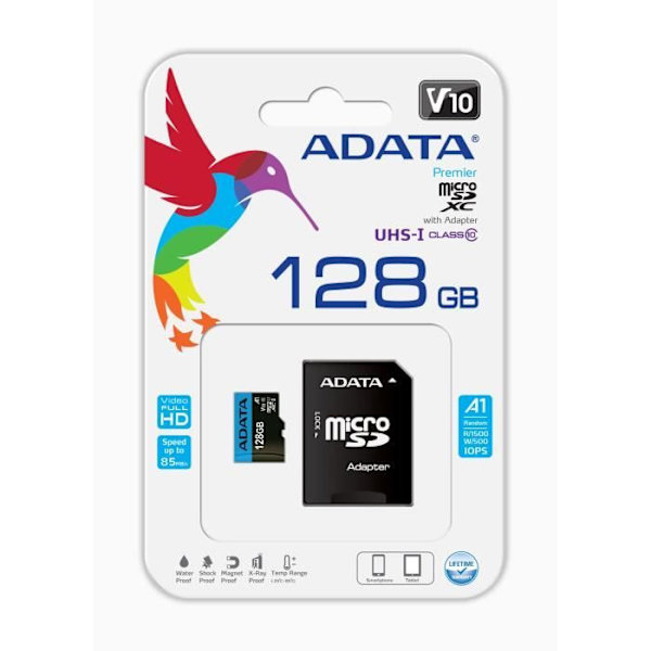 Flashminneskort - ADATA - Premier - 128 GB - Klass 10 UHS-I