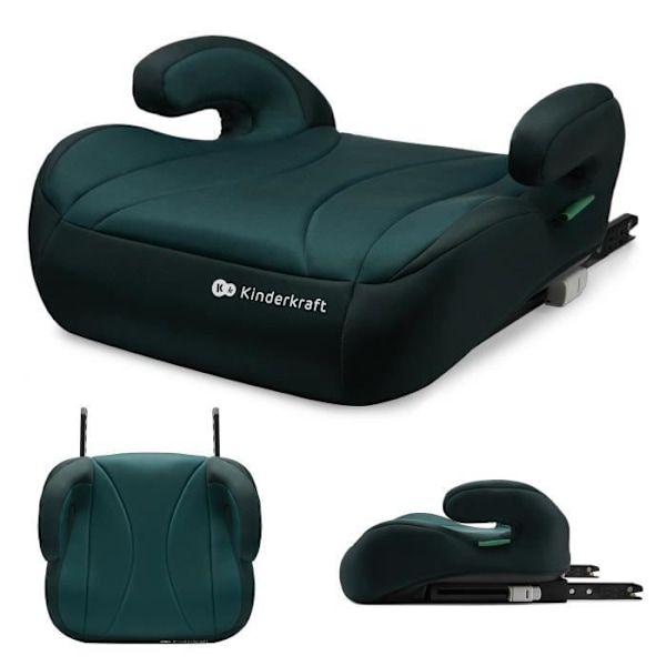 I-SIZE lasten korokkeet 135-150 cm - KINDERKRAFT I-BOOST - Helppo asennus tai isofix - Kevyt vain 2,5 kg - Vihreä