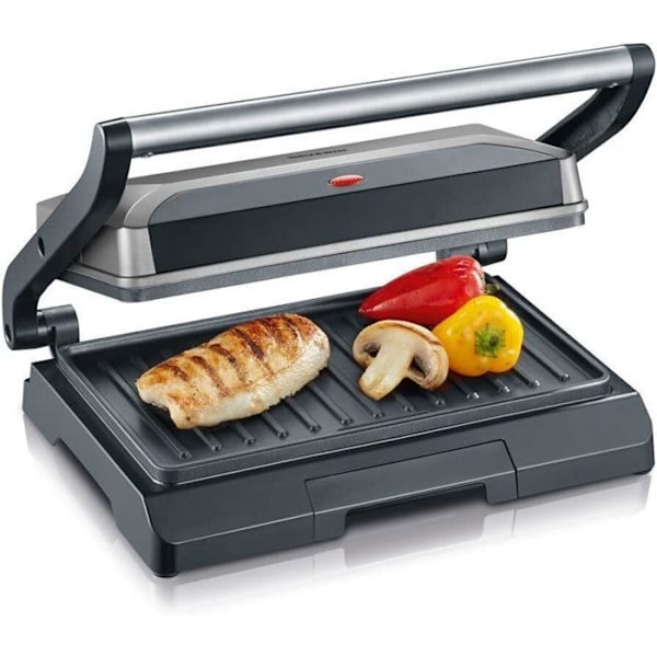 SEVERIN - Elektrisk grill KG2394 - Stekyta 23x14,5 cm - Non-stick plattor - 800W Grå