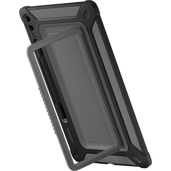 Bakre förstärkta skal - Samsung - Galaxy Tab S9+ - Svart - Militär motstånd - Ställningsfunktion Svart