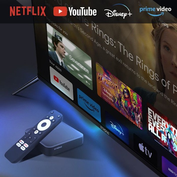 STRONG - LEAP-S3 - Streaming Box Android TV 4K - Chromecast - Wifi 5 - Bluetooth - Google Assistent - Dolby Atmos/Vision - HDR