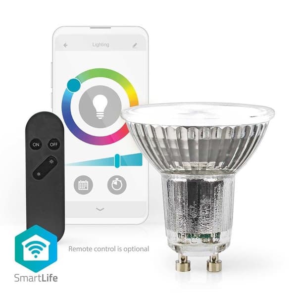 Smart LED-spottlampor - NEDIS - GU10 - 5W - 345lm - 6500K Grå