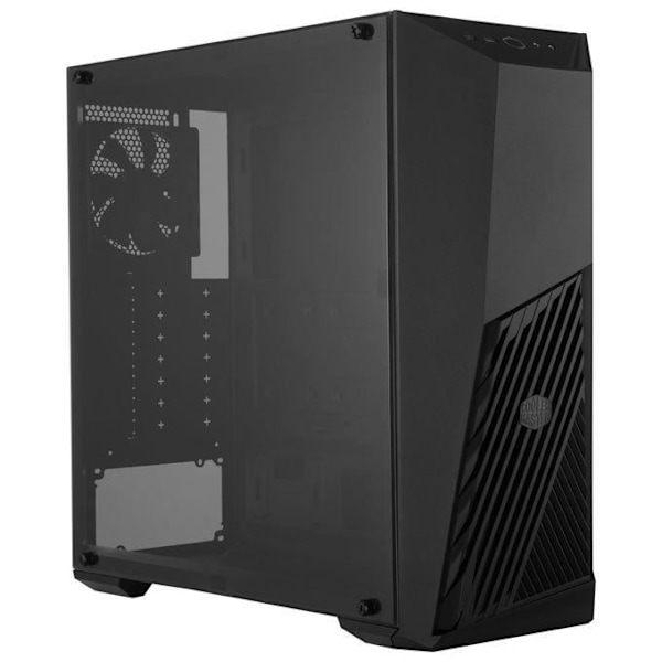 Cooler Master MasterBox K501L - Keskitorninen ATX PC-kotelo, vino ilmanvaihto, punainen LED-valaistus, sivupaneeli musta