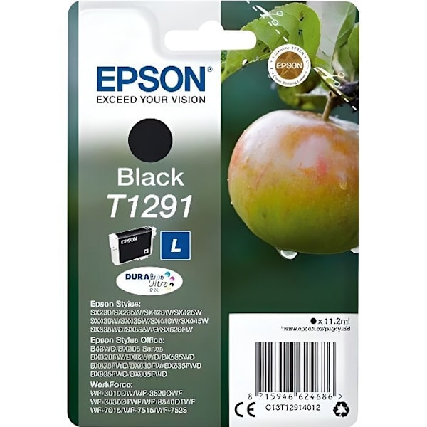EPSON T1291 sort blækpatron - Apple (C13T12914012)