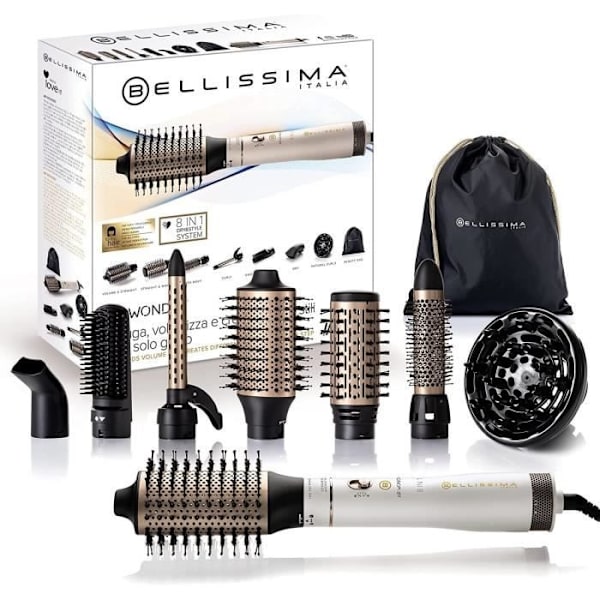 Stylingbørste Bellissima AIR WONDER BRUSH HVIDGULD Satinvit + guld