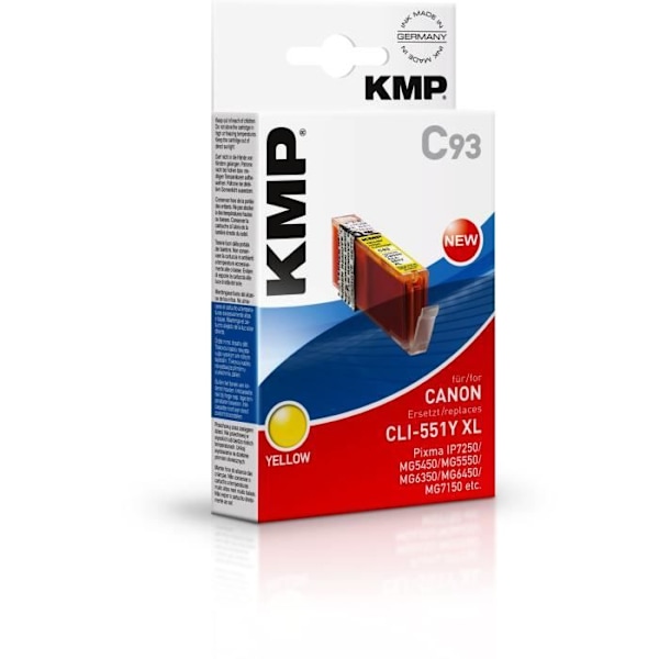 Gul KMP C93 tonerkassett kompatibel med Canon CLI-551 Y XL