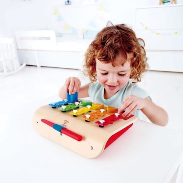 Trælegetøj til musikalsk bevidsthed - HAPE - Shape sorter xylofon - Flerfarvet - Beige - 25x19,7x7,9 cm Flerfarvet