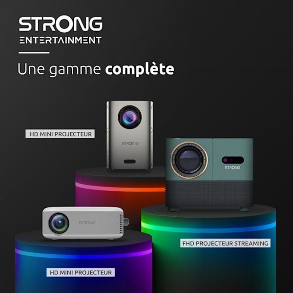 Mini-projektor - STRONG - N1 - HD 720P - 30" till 100" - Bärbar och lätt