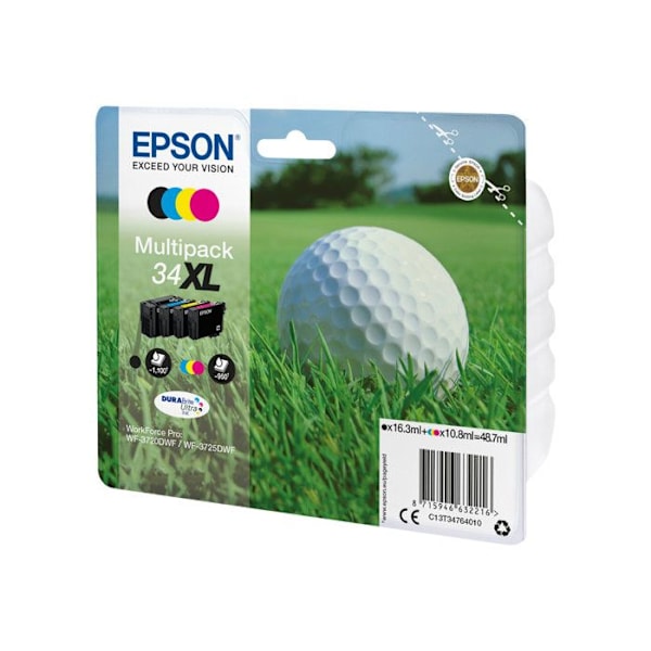 Epson DURABrite Ultra 34XL blækpatron - Cyan, Magenta, Gul, Sort - Inkjet