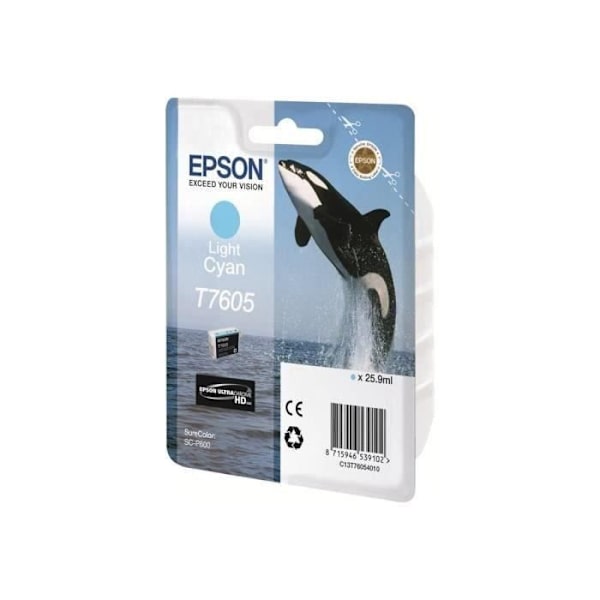 EPSON T7605 lys cyan blækpatron - Orca (C13T76054010)