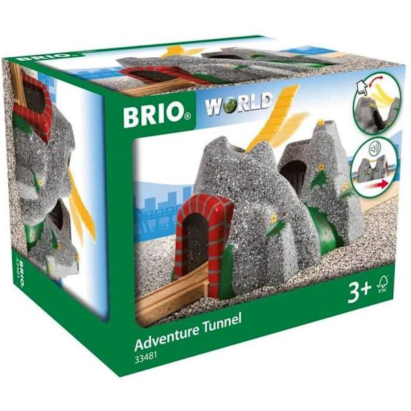 Brio World Adventure Tunnel - 4 lyde - Tilbehør til trætogkredsløb - Ravensburger - Blandet fra 3 år - 33481 Röd