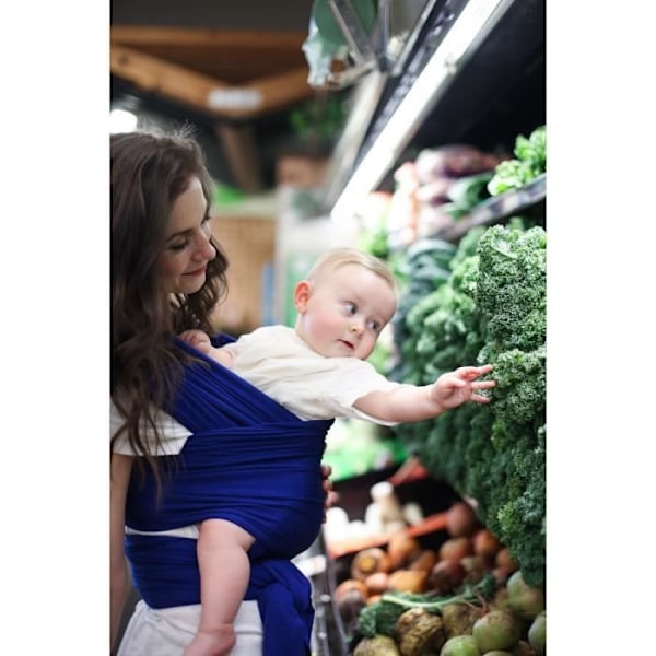 Boba Wrap Bambus Blå - Komfortabel til baby - Flere bærefunktioner Blå