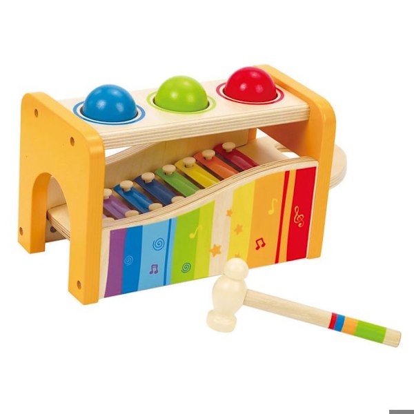 Hape E0305 ksylofonivasarapenkki - Puinen musiikillinen kehityslelu Flerfarvet