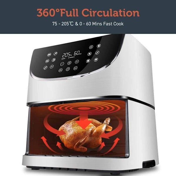 Fritøjs uden olie - COSORI - 5,5L - 11 programmer - 1700W - Keep Warm funktion hvid