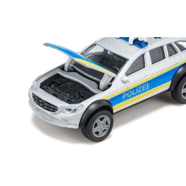 Siku 2302, Mercedes-Benz E-Class, All Terrain 4x4², 1:50, metalli/muovi, sininen/valkoinen, Varoituskilpi ja