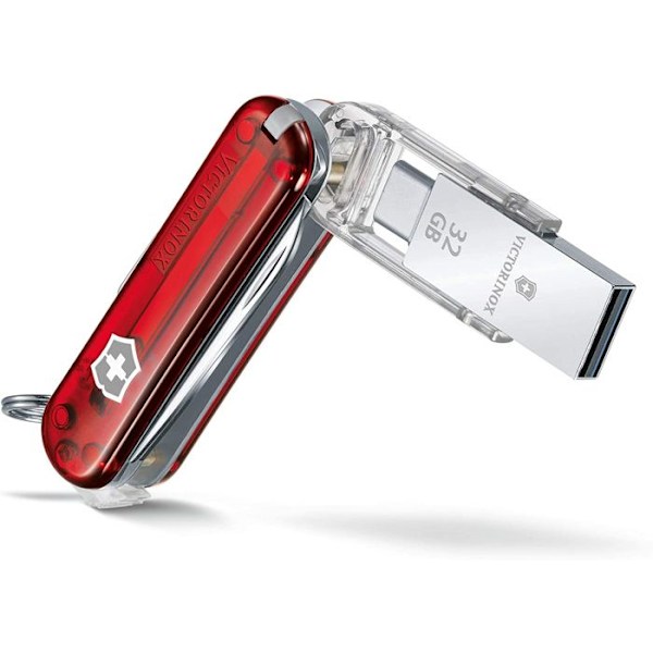 P pocket knife - Victorinox - 4.6235.TG32B1 - USB 32 Go - Punainen Läpinäkyvä - 8 toimintoa Gennemsigtig rød