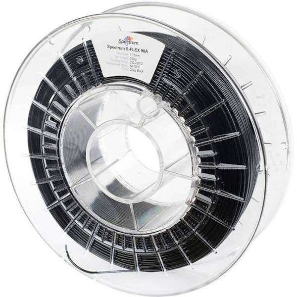 Spectrum Filaments 80255 S-Flex 90A Filament TPU flexibel 1,75 mm 500 g djupsvart, svart 1 st(s)