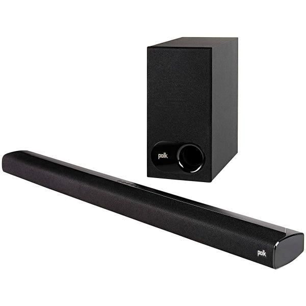 Polk Signa S2 soundbar med trådlös subwoofer i svart med 5.1 kanaler (Dolby Digital), HDMI ARC-anslutningar, optisk, Jack 3.5