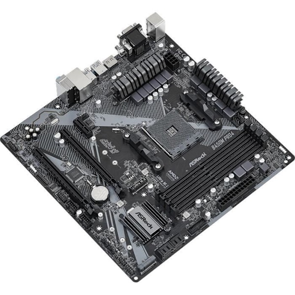 Bundkort - ASROCK - B450M PRO4 R2.0 - Micro ATX - Socket AM4 - AMD B450