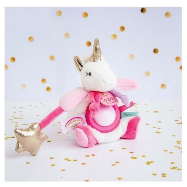 Natte - DOUDOU ET COMPAGNIE - Lucie enhjørningen - Rosa - Til Baby - Fra fødslen hvid
