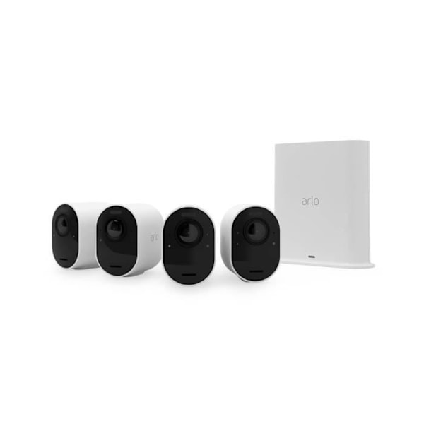 ARLO Ultra 2 Sikkerhedskamera Hvid - 4 Udendørs WiFi-kameraer - Night Vision - Batteri - 8MP (4K) hvid