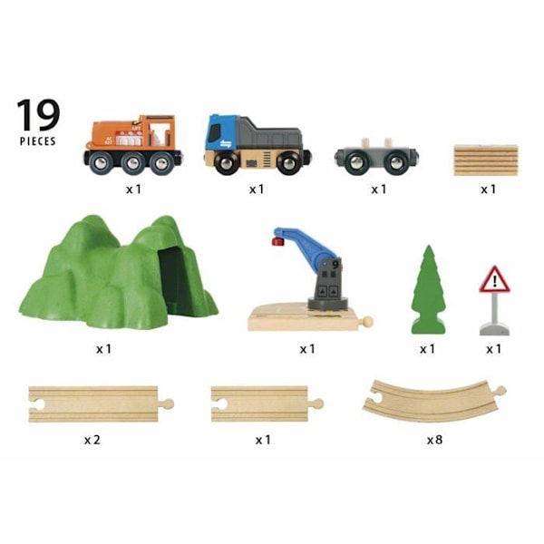 Brio World Freight Transport Circuit - Komplet 19-delt kassesæt - Trætogkredsløb - Ravensburger - Blandet fra 3 år - Flerfärgad