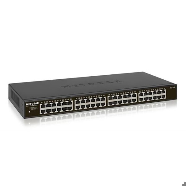 Switch - NETGEAR - GS348-100EUS - 48 porte 10/100/1000 RJ45 - Ikke administrerbar - Gigabit Ethernet