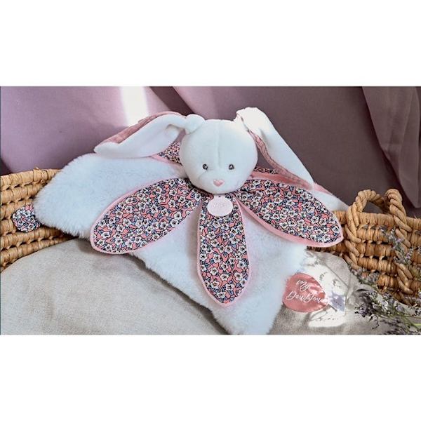 Doudou Lapin Rosa petal Samling Bohaime - Doudou og Kompagni - Hvid - Baby - Unisex - 0 måneder - Fødslen Rose, hvid og blomstrende