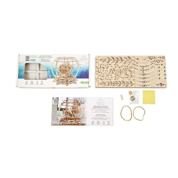 UGEARS Mekanisk træakvarium 3D-puslespil - Mekanisk model - 325 stykker - 23,5*23,5*20 cm