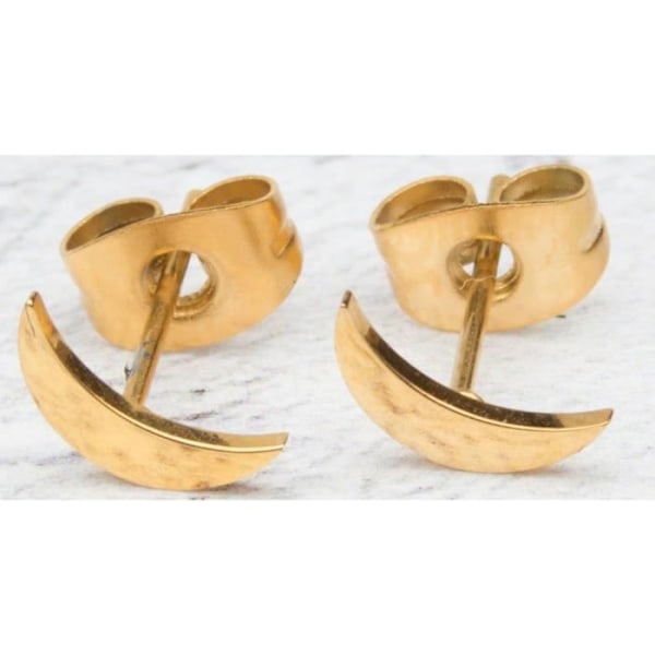 Örhängen - Suck UK - Måne - Rostfritt stål - Guld - 0,7 x 1 cm guld-
