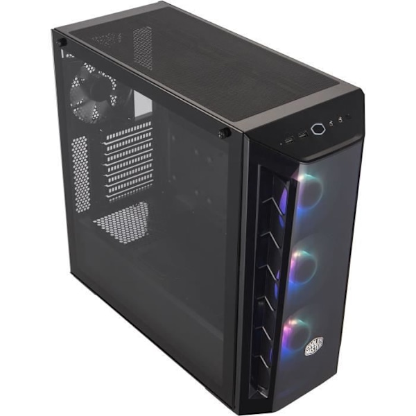 COOLER MASTER MasterBox MB520 ARGB Dark Mirror PC Gaming Case (ATX, hærdet glaspanel, 3x120 mm ARGB) - Sort