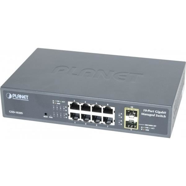 PLANET GSD-1020S SWITCH 10 8P GIGABIT +2 SFP MA…