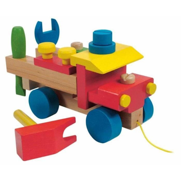Lelu - WOODY - Koottava ja purettava kuorma-auto - Kestävä puu - Hienomotoriikka glad