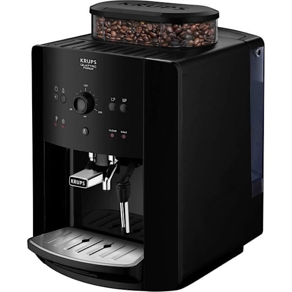 KRUPS ARABICA EA811010 - Espressomaskin med kvarn - 1450W - 1,7 l vattentank - Kaffebönor - 15 barer - Svart