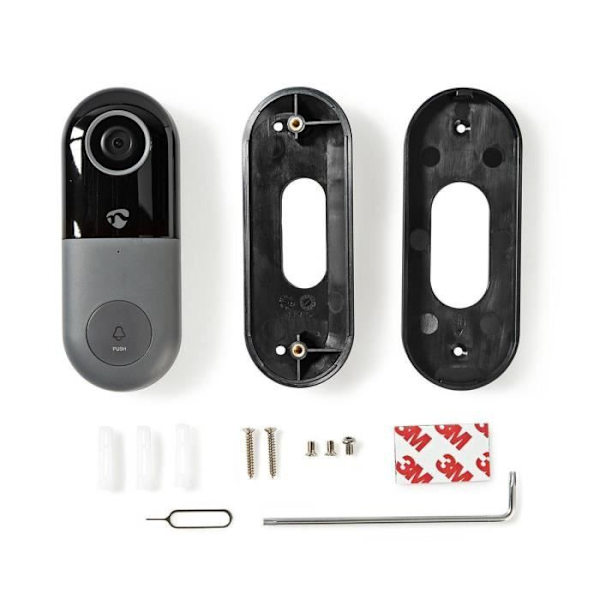 NEDIS Wi-Fi Smart Video Doorbell - Styr från appen Grå