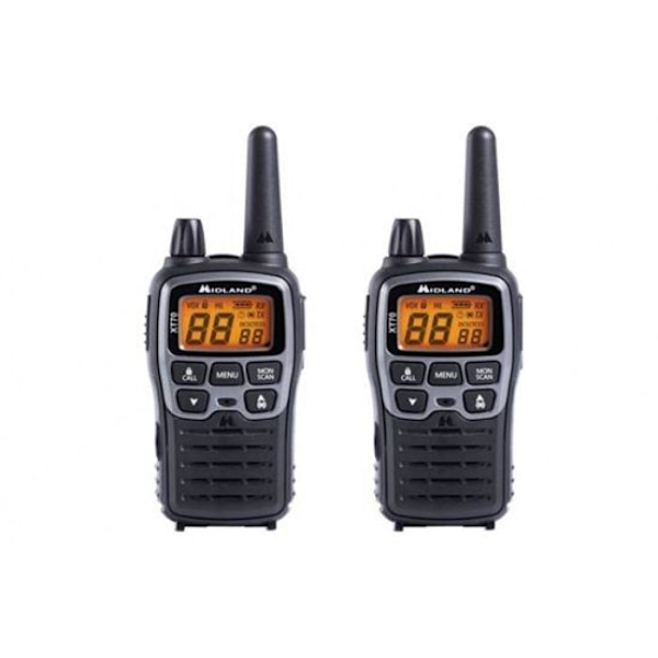 Midland XT70 bärbar radio - PMR/LPD - 446 MHz, 433 MHz - 93 kanaler (paket med 2)