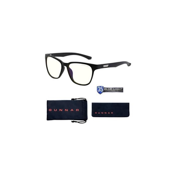 Laseet - GUNNAR - BERKELEY - Väri ONYX - Linssit CLEAR - 35% sinivalon suodatusta ONYX