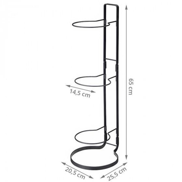 Opbevaring til bolde - YAMAZAKI - Sort metal - 3 niveauer - Nem montering - Kompakte dimensioner sort